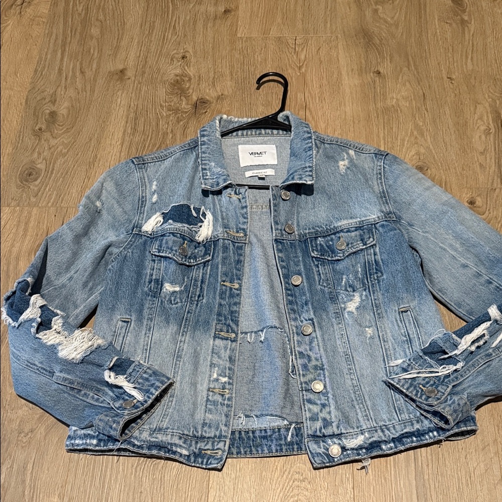 Stylish Distressed Blue Jean Jacket